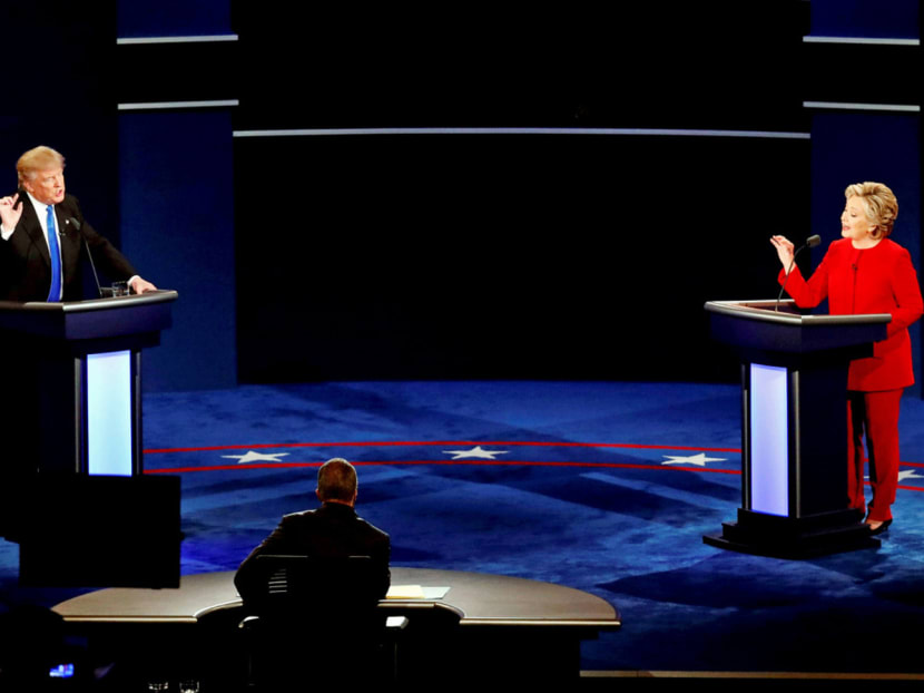 Mr Trump hit out at Mrs Clinton’s track record as US Secretary of State during the debate, but she shot back that she at least had a plan to fight Isis. Photo: Reuters