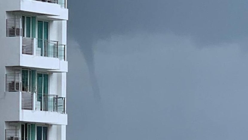 Waterspout spotted off Marine Parade on Monday afternoon