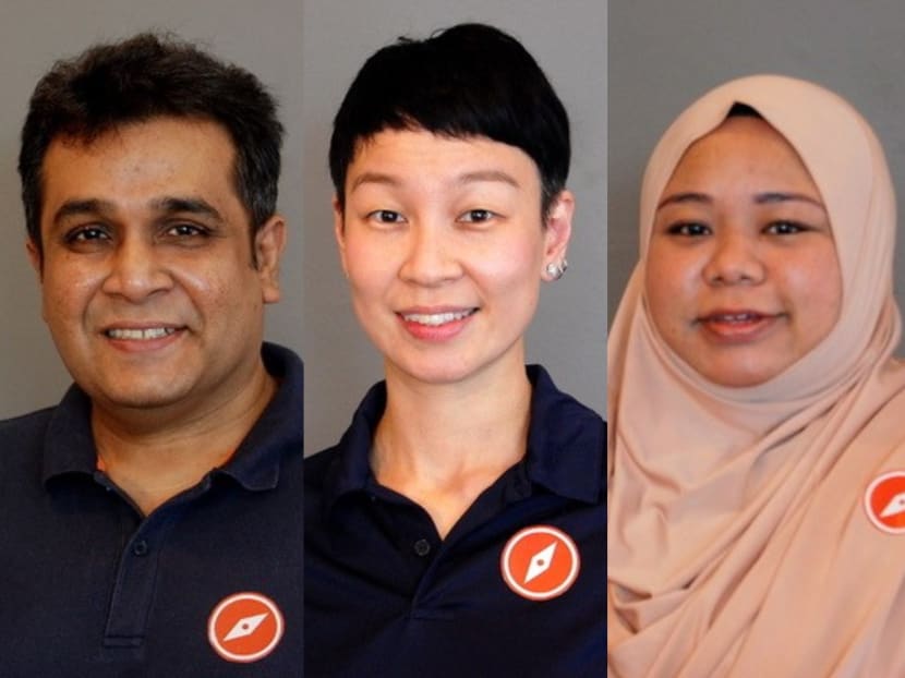 From left: Mr Ravi Philemon, Ms Michelle Lee and Ms Liyana Dhamirah from Red Dot United are planning to contest for seats in Jurong Group Representation Constituency.
