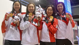 Sukan SEA: Pasukan renang berganti-ganti gaya bebas 4x100m wanita raih pingat emas ke-1,000 SG