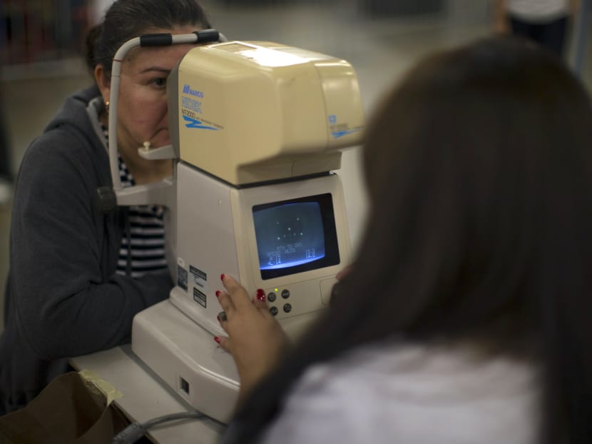 A woman receiving a glaucoma test. The author says glaucoma is a feared disease, and yet there is not enough awareness of it. Here, he shares his experience treating some patients.