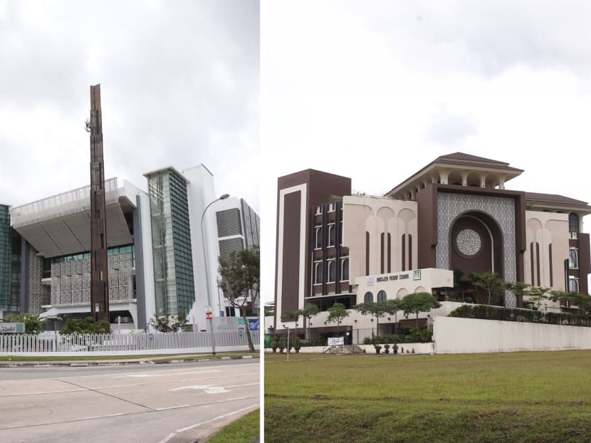 A secondary school student had hatched a plan to attack the Assyafaah Mosque (left) along Admiralty Lane and Yusof Ishak Mosque in Woodlands, the Internal Security Department said.