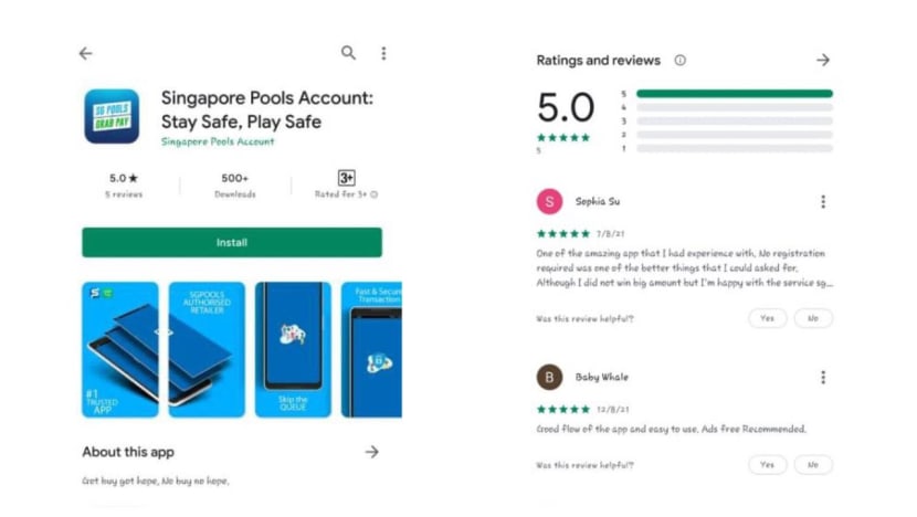 Police warn of fake Singapore Pools websites, mobile apps on Google Play store