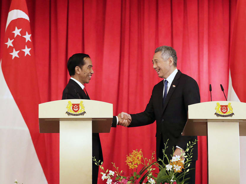 President Joko Widodo and Prime Minister Lee Hsien Loong at the Istana in 2015. Despite episodes of tensions, the nations have maintained harmonious ties over the past 50 years. TODAY file photo
