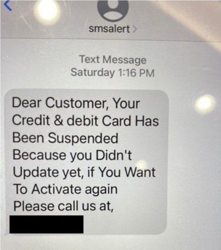 The police is warning the public to be aware of fake SMS they receive on their phones because the messages are not official SMS disseminated by any bank or credit or debit card issuers. The police is warning the public to be aware of fake SMS they receive on their phones because the messages are not official SMS disseminated by any bank or credit or debit card issuers.