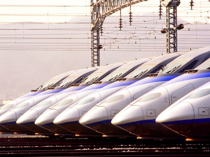 The Korean Train Express (KTX) at Kwangmyong station, about 17 km south of Seoul. KTX, South Korea's first high-speed train, began operation on April 1, 2004.  Reuters file photo