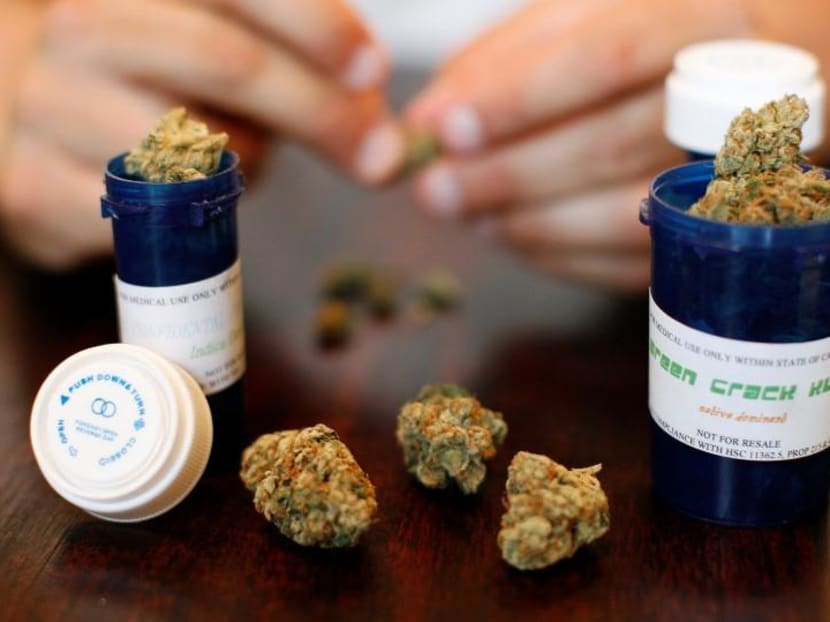 Medical marijuana is displayed in Los Angeles, California. The Ministry of Home Affairs and Ministry of Health said in a joint statement that there are currently no pharmaceutical products with cannabinoids in Singapore.