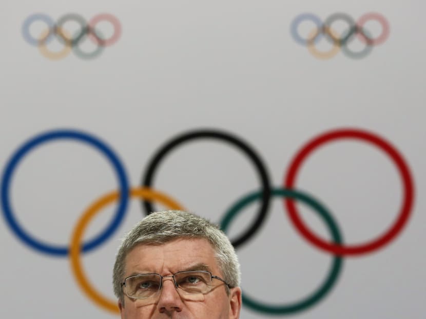 In this Aug. 3, 2015 file photo, International Olympic Committee President Thomas Bach speaks at a press conference after the 128th IOC session in Kuala Lumpur, Malaysia. Photo: AP
