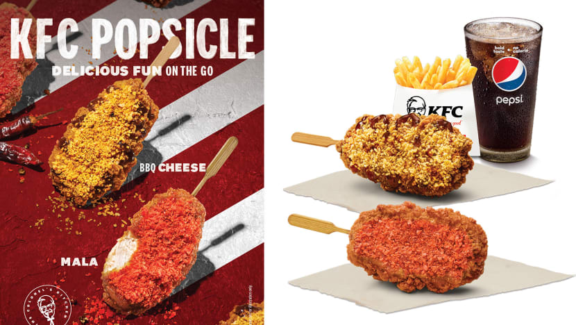 KFC S’pore Launching Fried Chicken ‘Popsicles’ In Mala & BBQ Cheese Flavours