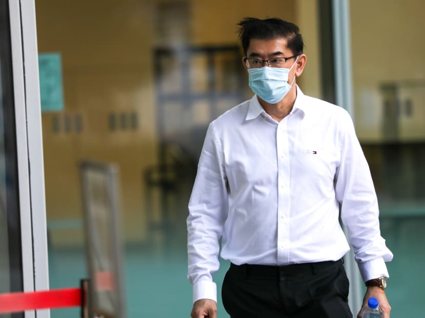 Former polytechnic lecturer Tan Boon Lee outside the State Courts on May 17, 2022. 
