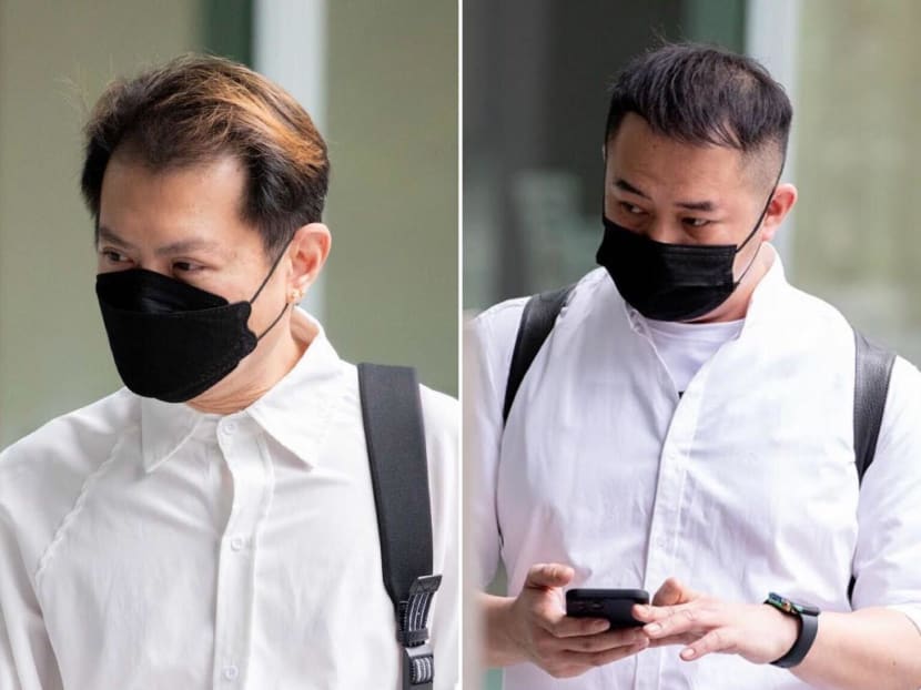 Neo Wei Meng (left) and Goh Suet Hong (right) arriving at the State Courts on July 5, 2022.