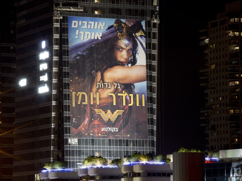 The Wonder Woman billboard is seen in Tel Aviv, Israel. Thanks to Gal Gadot's Israeli heritage, the film has been banned in Lebanon and Tunisia. Photo: AP
