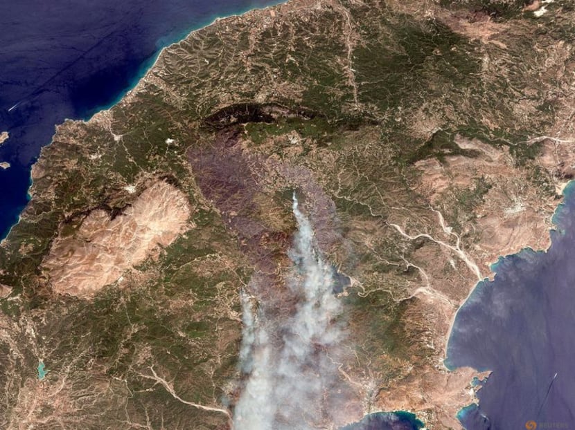 Tourists flee wildfires on Greek island of Rhodes TODAY