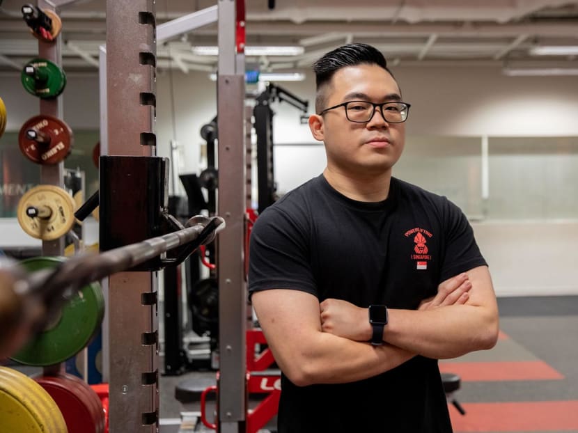 Powerlifter Matthias Yap posing for a photo at the Singapore Sport Institute on Sept 15, 2022.