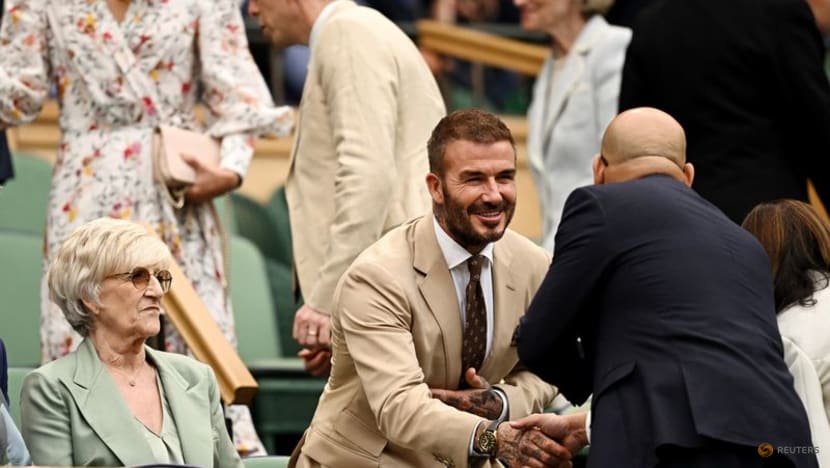 Beckham on Centre Court as sun comes out at Wimbledon