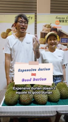 Would you dare to eat bruised durians? “Personally, we don’t dare to eat!” laughs Durian Baby’s co-owner, Cynthia Tan.

Facebook: Durian Baby 榴莲宝宝