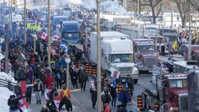加拿大货车司机持续发动反疫苗示威 100多人被捕
