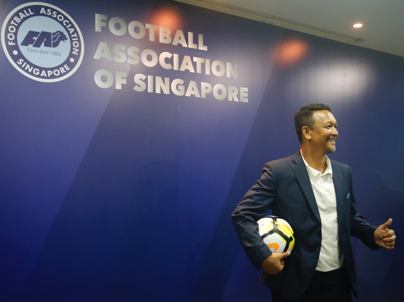 Photo of the day: Local football legend Fandi Ahmad posing for photos after the Football Association of Singapore appointed him head coach of the national team for November’s AFF Suzuki Cup.