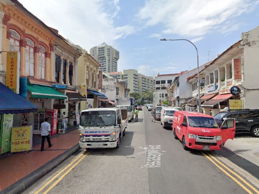 A general view of Veerasamy Road. Thirteen of the new Covid-19 cases in Singapore that were announced on June 4, 2020 had stayed in a shophouse along Veerasamy Road.