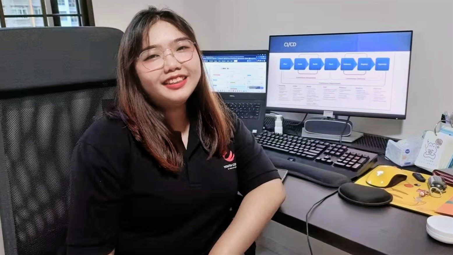 Ms Lim Si Ying benefitted from the Work-Study Post-Diploma (WSPostDip) programme, which helps polytechnic graduates who meet the criteria attain industry-recognised post-diploma qualifications while receiving on-the-job mentoring and training. Photo: Republic Polytechnic