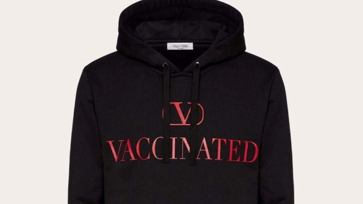 vaccinated valentino sweatshirt