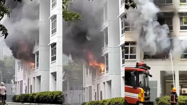 后港组屋发生火患 约50人被疏散