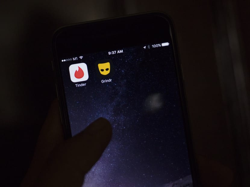 Dating apps Tinder and Grindr are shown on an Apple iPhone in this photo illustration taken on May 7, 2017. TODAY photo
