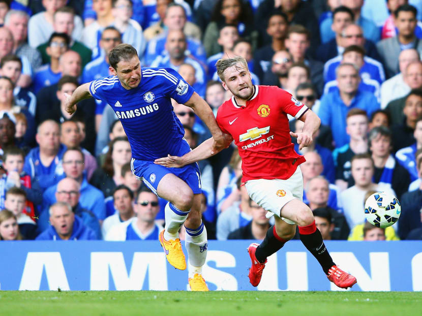 Shaw (right) was a constant threat down the left flank against Chelsea, displaying the abilities that prompted United to sign him. Photo: Getty Images