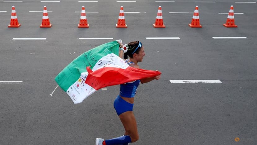 Olympics-Athletics-Italy's Palmisano wins women's 20km race walk Olympics-Athletics-Italy's Palmisano wins women's 20km race walk