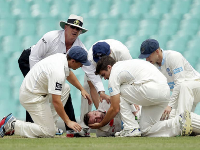 Hughes was struck on the neck by a ball, with the force of the blow piercing his vertebral artery. Photo: Getty Images