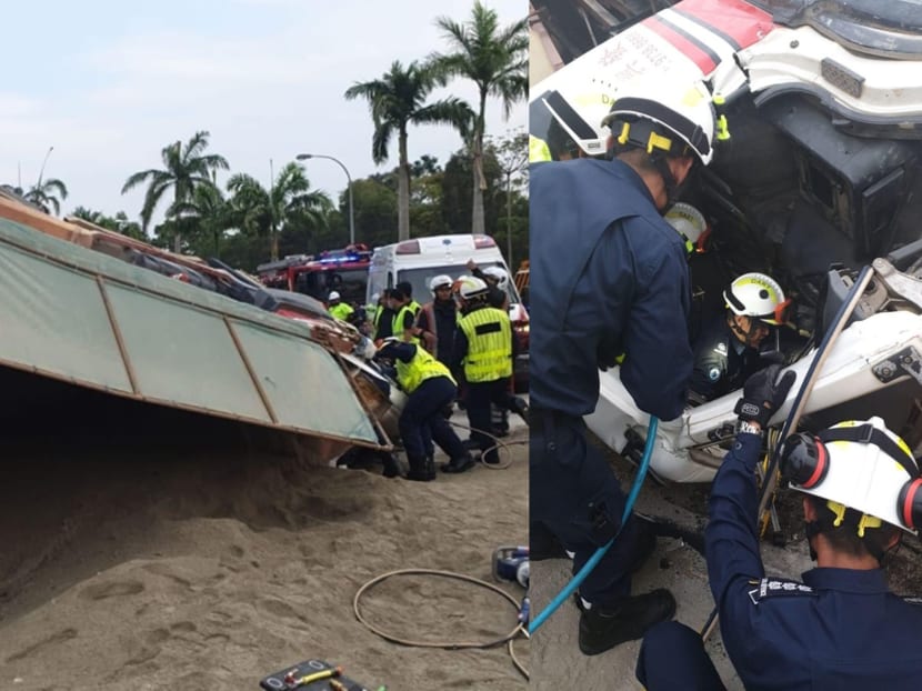 The Singapore Civil Defence Force said that the delicate and complex rescue operation lasted about three-and-a-half hours. The Singapore Civil Defence Force said that the delicate and complex rescue operation lasted about three-and-a-half hours.