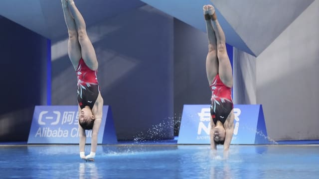 亚运会女子双人10米跳台 中国队实现六连冠