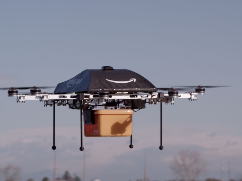 An example of a UAS by Amazon.com delivering parcels. Bloomberg file photo