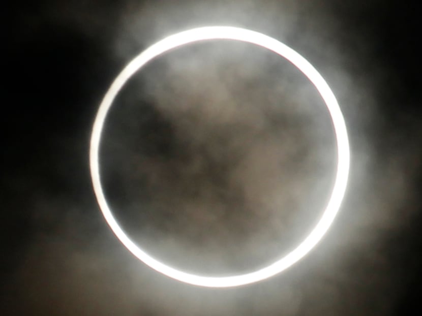 A view of an annular solar eclipse from Tokyo in 2012.