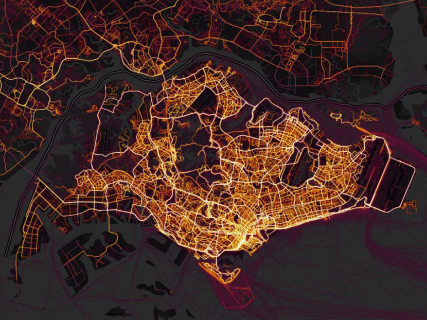 Singapore Strava heat map. Photo: Strava