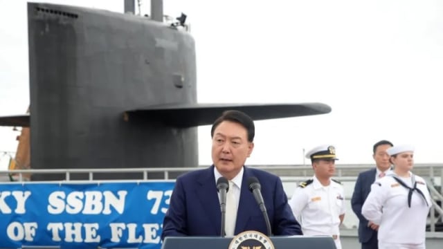 尹锡悦登上美国战略核潜艇 强调坚决应对朝鲜威胁