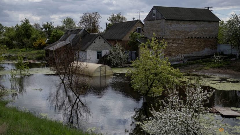 Months after dam destroyed to stop Russian advance, parts of village still flooded Months after dam destroyed to stop Russian advance, parts of village still flooded