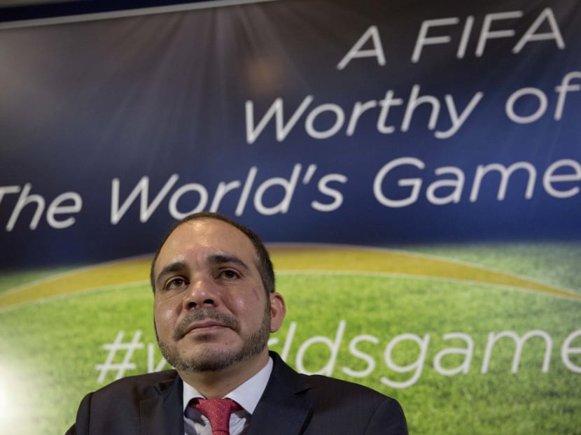 In this file photo dated Tuesday, Feb 3, 2015, FIFA vice president Jordan's Prince Ali bin Al-Hussein attends a press conference for the launch of his FIFA presidency campaign, in London, to challenge Sepp Blatter for the FIFA Presidency in May elections. Photo: AP