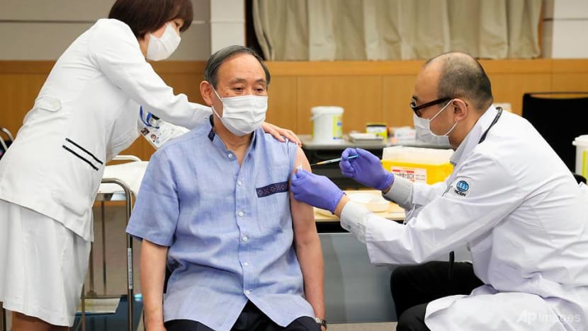 Japan PM Suga receives COVID-19 vaccination ahead of Biden meeting in US Japan PM Suga receives COVID-19 vaccination ahead of Biden meeting in US