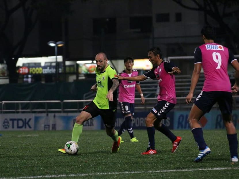 Tampines Rovers striker Billy Mehmet finding no way past the Albirex Niigata during their Singapore League Cup match on July 26, 2016. Photo: S.League Facebook page