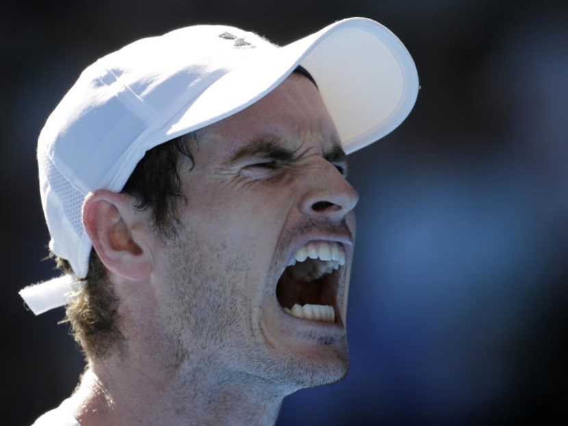 Andy Murray screaming in frustration during play against Ukraine's Illya Marchenko in their first-round match at the Australian Open. PHOTO: AP