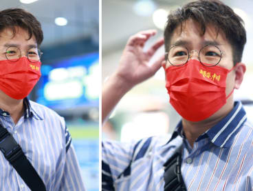 Chinese Netizens Call HK Actor Jerry Lamb "Top Grade Idol" After He Was Seen Wearing A "I Love You, China" Mask