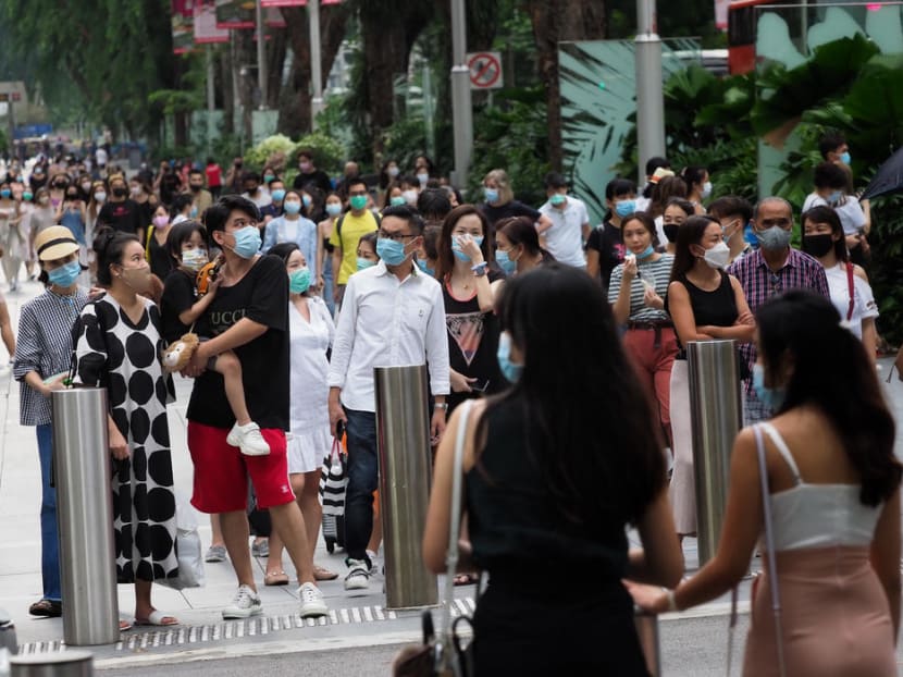 Shopping crowds have returned to Orchard Road, pictured here on June 19, 2020, as Singapore reopened the economy in Phase Two of the circuit breaker exit. Shopping crowds have returned to Orchard Road, pictured here on June 19, 2020, as Singapore reopened the economy in Phase Two of the circuit breaker exit.
