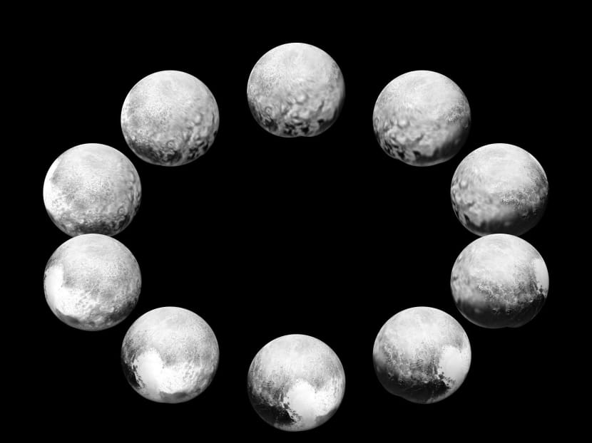 NASA’s New Horizons spacecraft capturing Pluto rotating over the course of a full “Pluto day”, in an unprecedented flyby in July 2015. Photo: NASA via AP