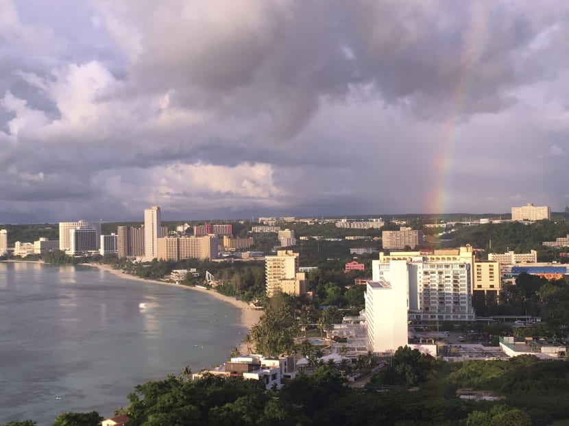 A rainbow appears over Tumon Bay in  Guam. Tourists aren't deterred from heading to the US Pacific island territory of Guam, even as it faces a missile threat from North Korea. Photo: AP
