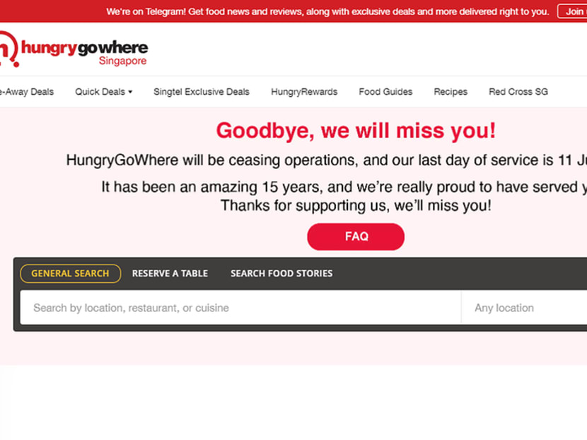 Singtel-owned F&B portal HungryGoWhere to cease operations after 15 years