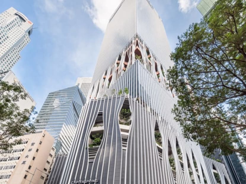 A view of CapitaSpring in Singapore’s Central Business District. A view of CapitaSpring in Singapore’s Central Business District.