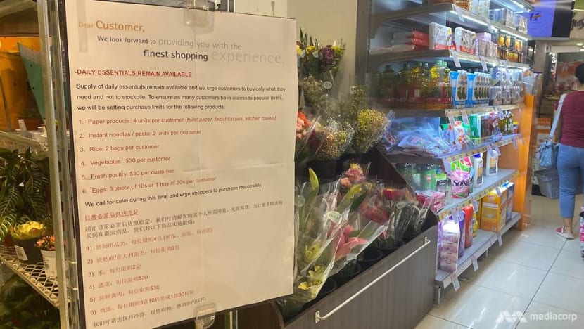 Purchase limits imposed at FairPrice supermarkets on vegetables, rice, toilet paper and other products Purchase limits imposed at FairPrice supermarkets on vegetables, rice, toilet paper and other products