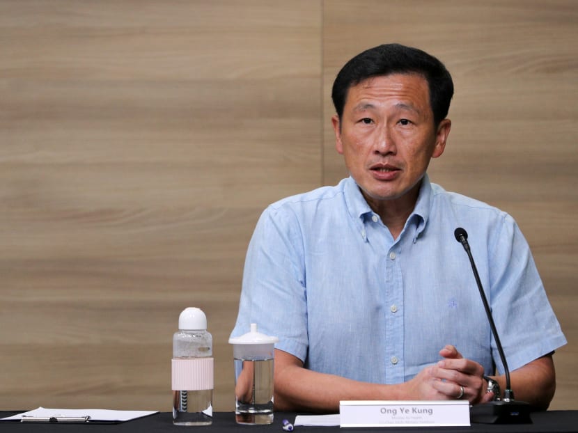 Health Minister Ong Ye Kung speaking at a press conference on July 7, 2021.
