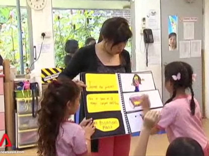 A kindergarten class in Singapore. Photo: Channel NewsAsia